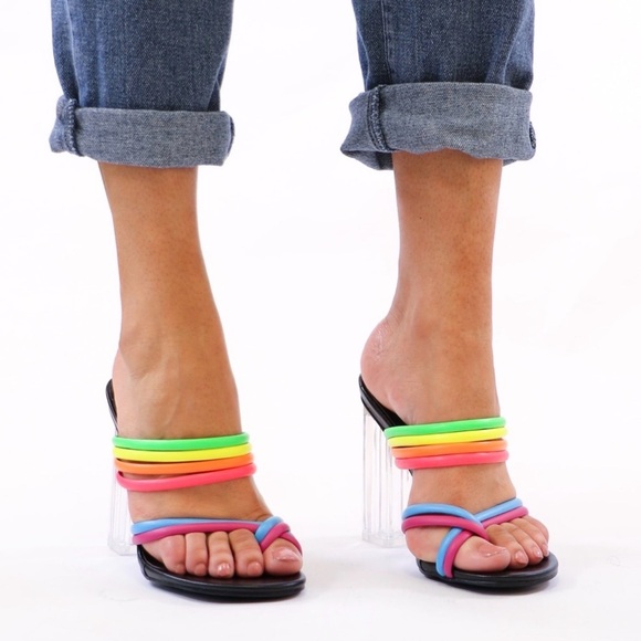 NWT Rainbow & Clear Heels - Picture 2 of 3
